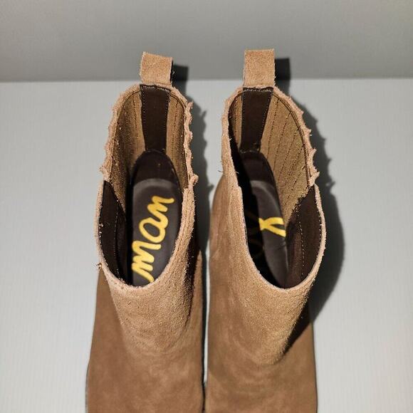 Sam Edelman Kaiti Zip Ankle Bootie Womens 7.5 Brown Suede Low Heel Western NEW - Picture 7 of 13